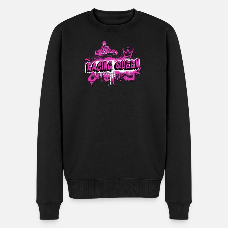 Racing Queen Go Kart Design - Männer Premium Bio Pullover - Schwarz