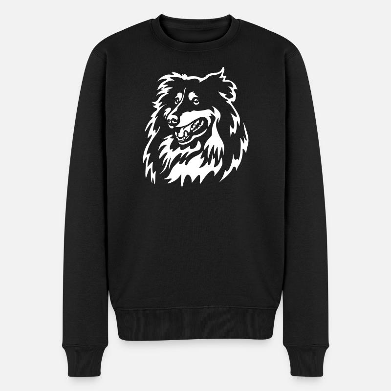 Sheltie Head « Black Edition » - Pull Premium bio Homme - noir