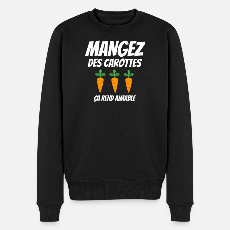 mangez des carottes, aimable - Pull Premium bio Homme - noir