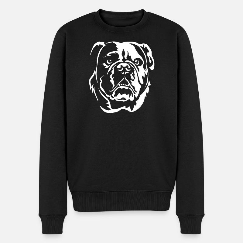 Continental Bulldog Kopf "Black Edition" - Männer Premium Bio Pullover - Schwarz