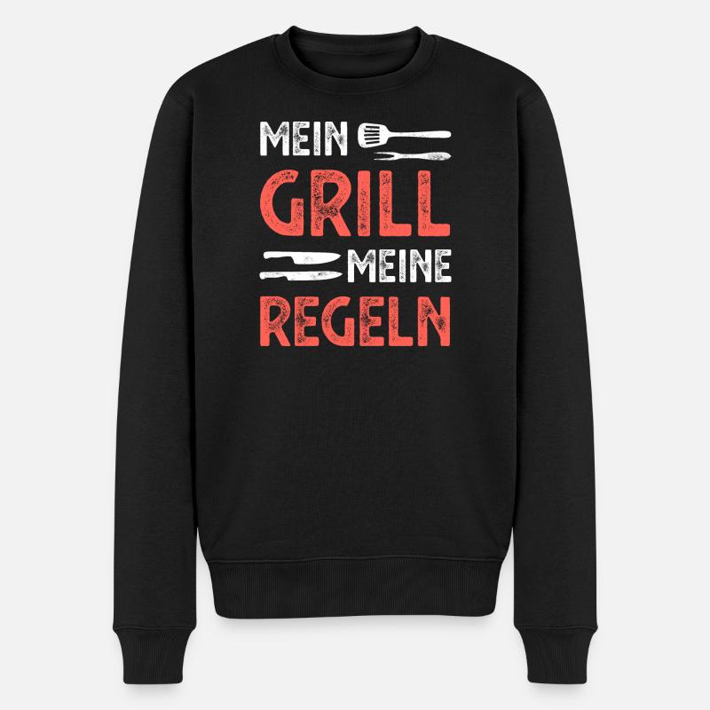 Grill Grillen - Männer Premium Bio Pullover - Schwarz