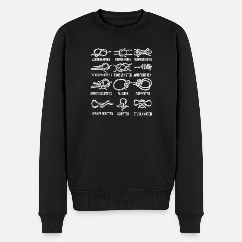12 Knoten Boot Segeln Kapitän - Männer Premium Bio Pullover - Schwarz