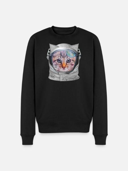 Chat dans l’espace - Pull Premium bio Homme - noir