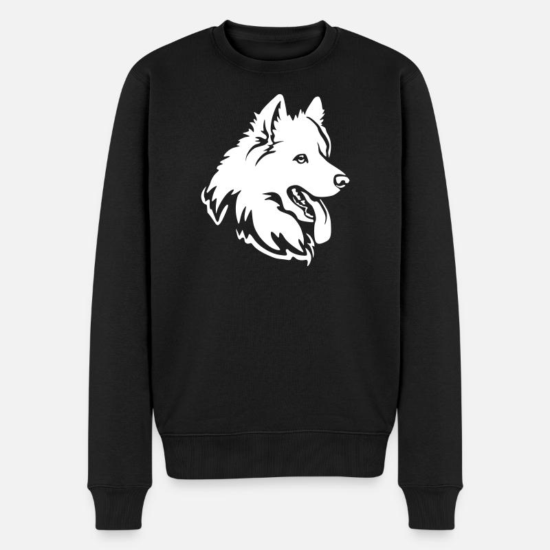 Samojede Kopf "Black Edition" - Männer Premium Bio Pullover - Schwarz