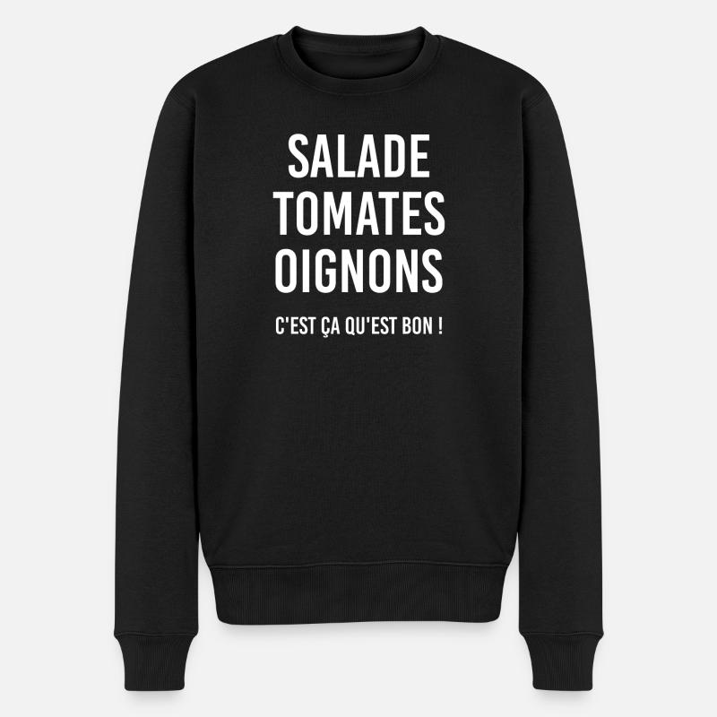 Salade Tomates Oignons - C'est ça qu'est bon ! - Pull Premium bio Homme - noir