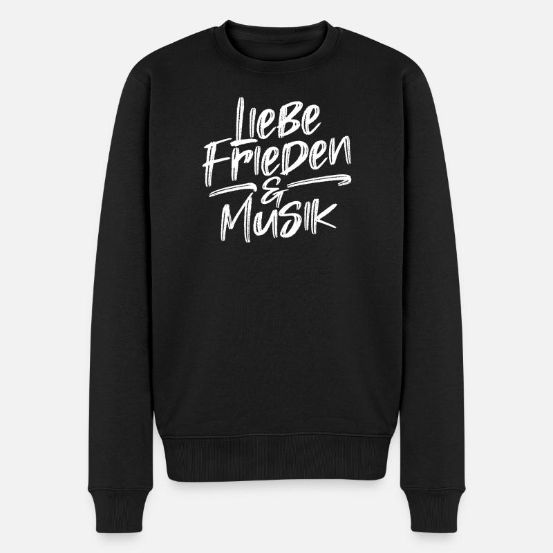 Frieden Liebe Friedensbewegung Statement Freiheit - Männer Premium Bio Pullover - Schwarz