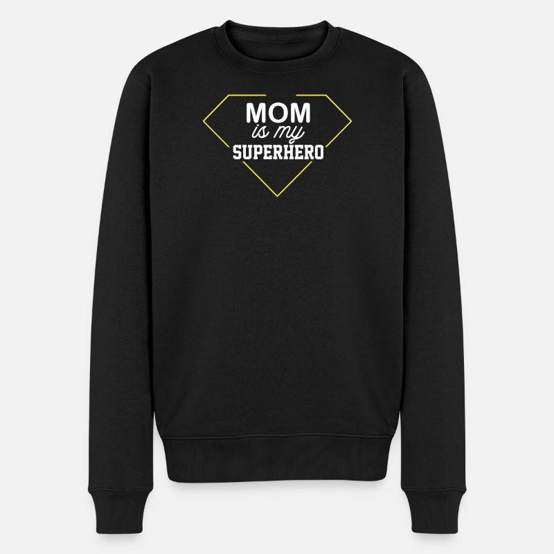 Mama ist mein Superheldin - Männer Premium Bio Pullover - Schwarz