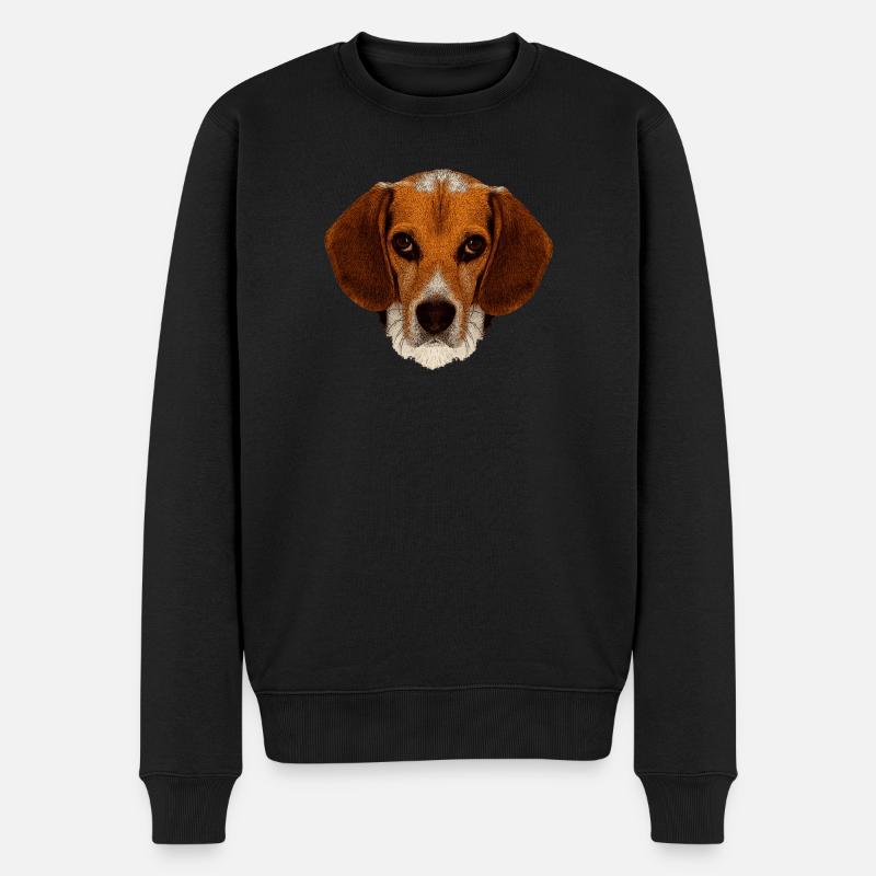 jagdhunde, Beagle leinwand optik - Männer Premium Bio Pullover - Schwarz