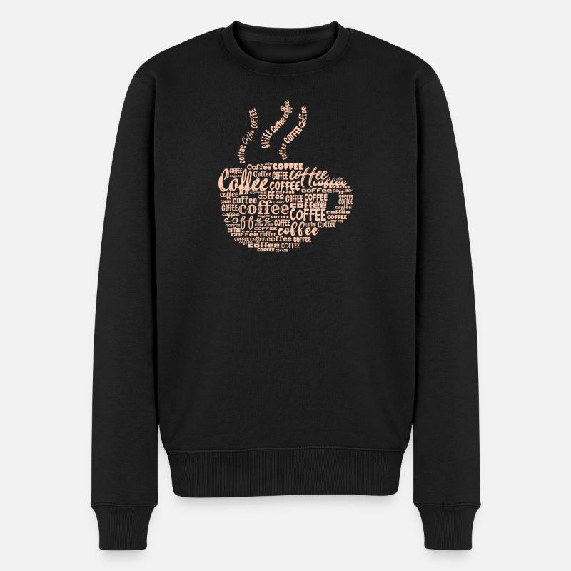 Kaffeeliebhaber Kaffee Spruch Kaffeetrinker - Männer Premium Bio Pullover - Schwarz