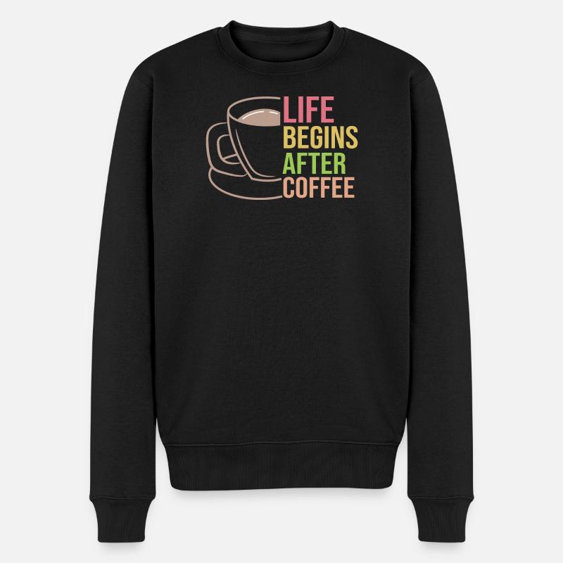 Kaffekop statement kaffedrik koffein - Økologisk premium-sweatshirt til mænd - sort