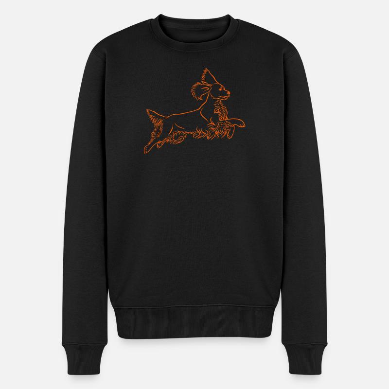 Springer Spaniel en orange - Pull Premium bio Homme - noir