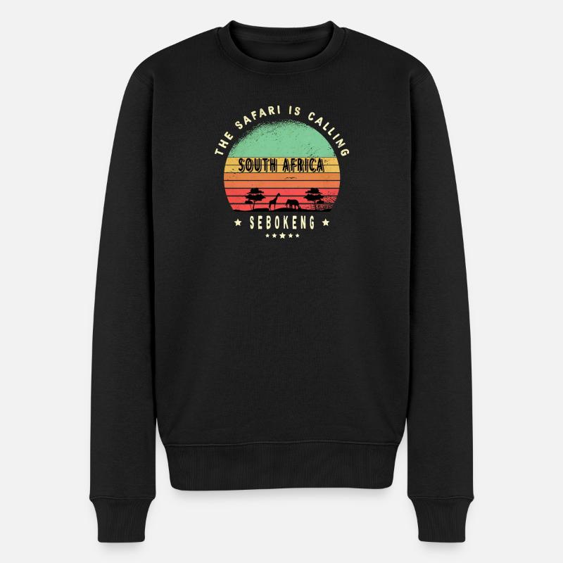 Sebokeng Südafrika Safari Design - Männer Premium Bio Pullover - Schwarz