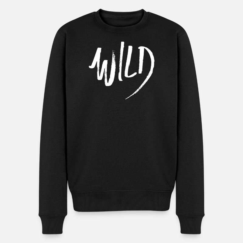 Wild (dunkel) - Männer Premium Bio Pullover - Schwarz