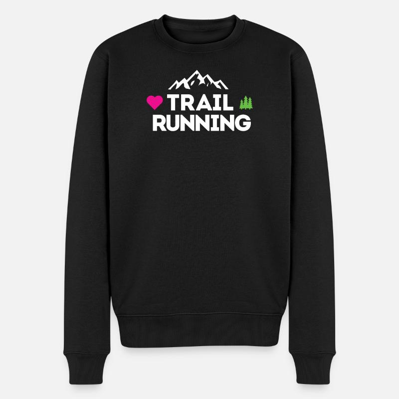 Ich liebe Trailrunning - Männer Premium Bio Pullover - Schwarz