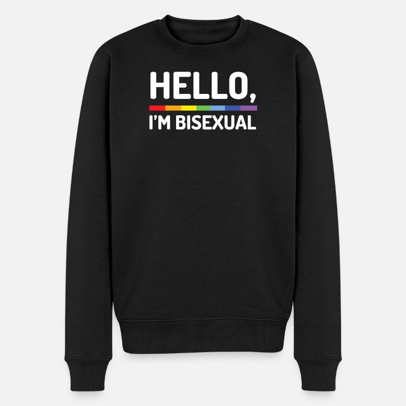 Bonjour, je suis bisexuel - Pull Premium bio Homme - noir