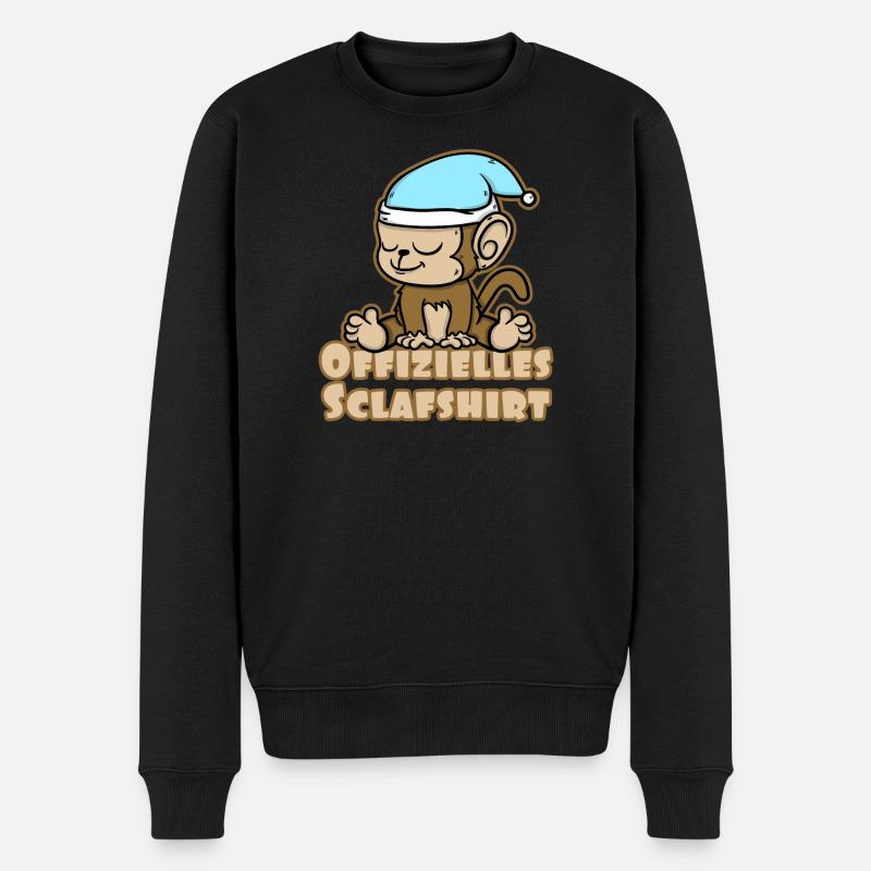 Offizielles Schlafshirt süßes Äffchen - Männer Premium Bio Pullover - Schwarz