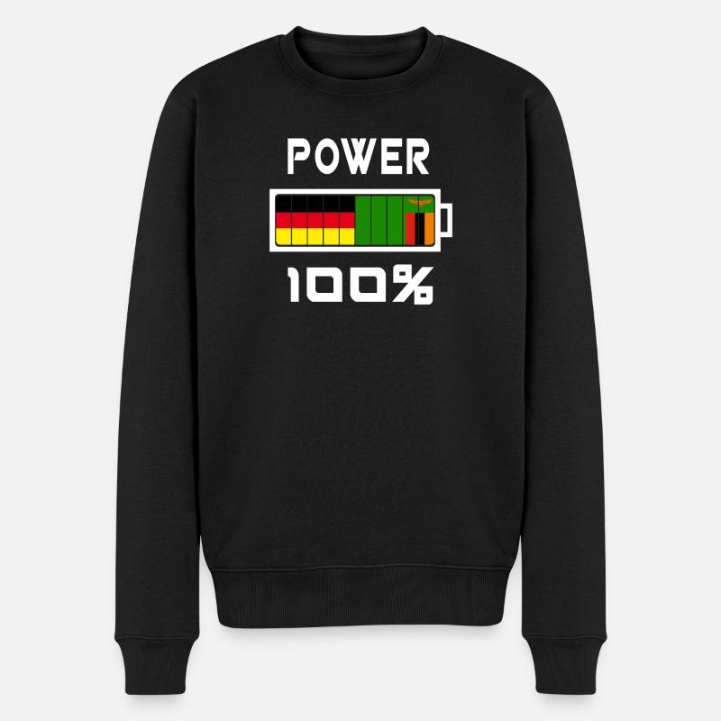 Deutschland und Sambia Power 100% - Männer Premium Bio Pullover - Schwarz