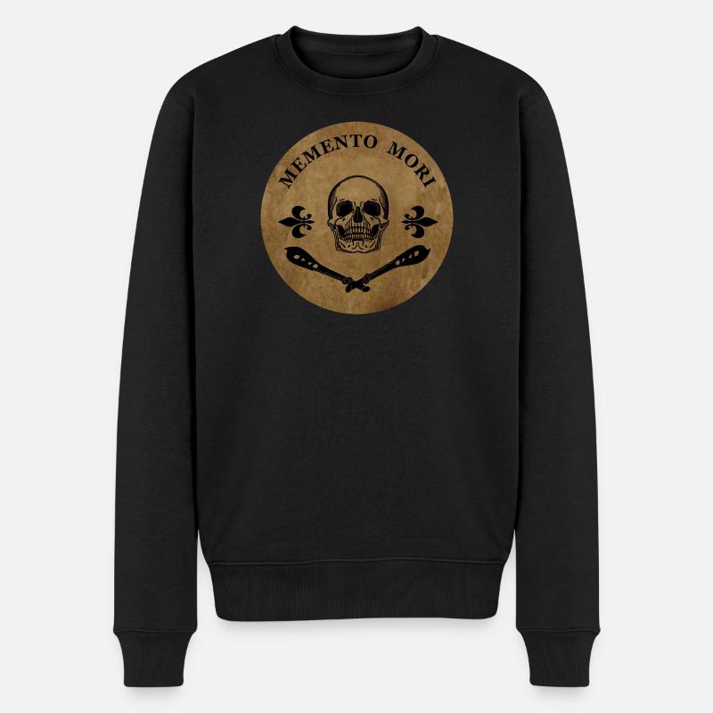 Memento Mori - Männer Premium Bio Pullover - Schwarz