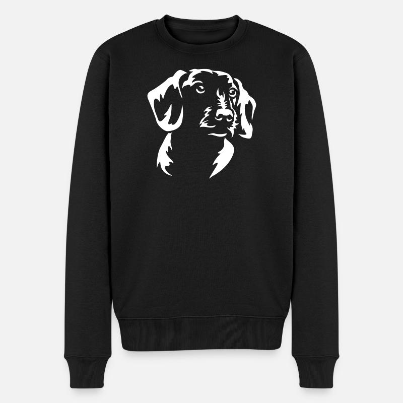 Tête de teckel « Black Edition » - Pull Premium bio Homme - noir