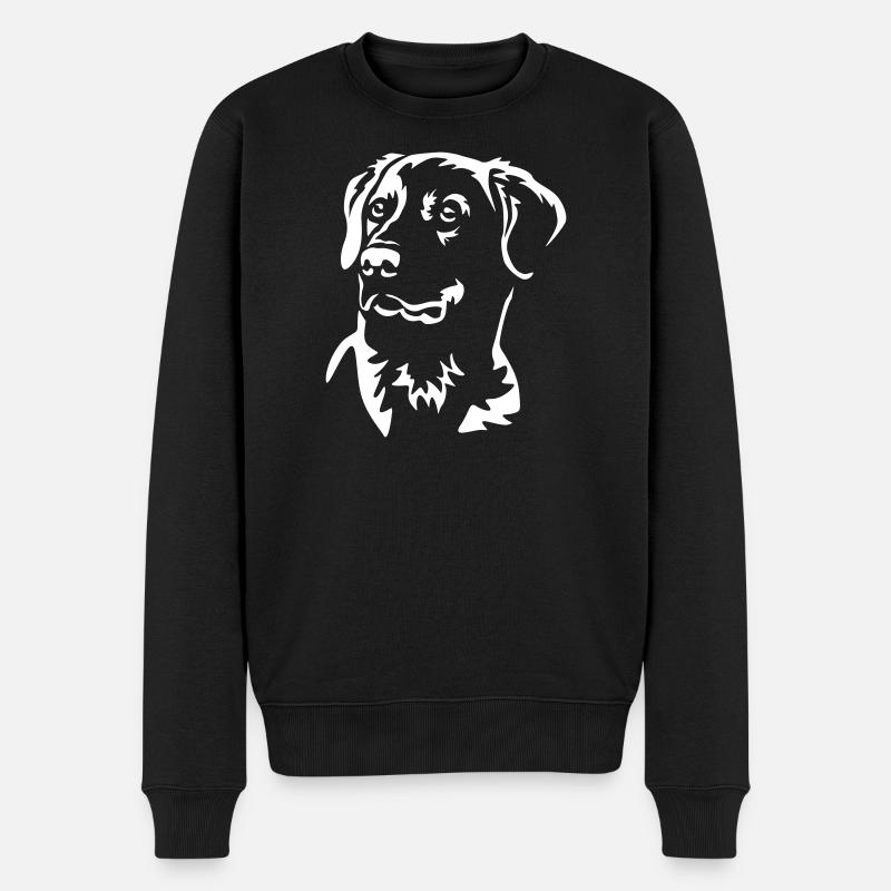 Labrador Kopf "Black Edition" - Männer Premium Bio Pullover - Schwarz