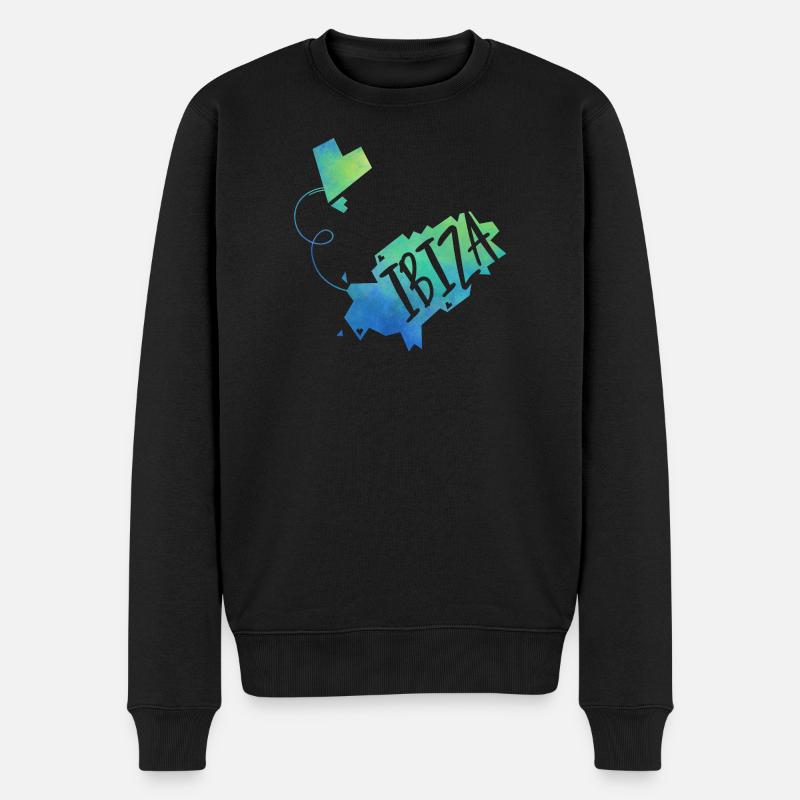 Ibiza - Männer Premium Bio Pullover - Schwarz