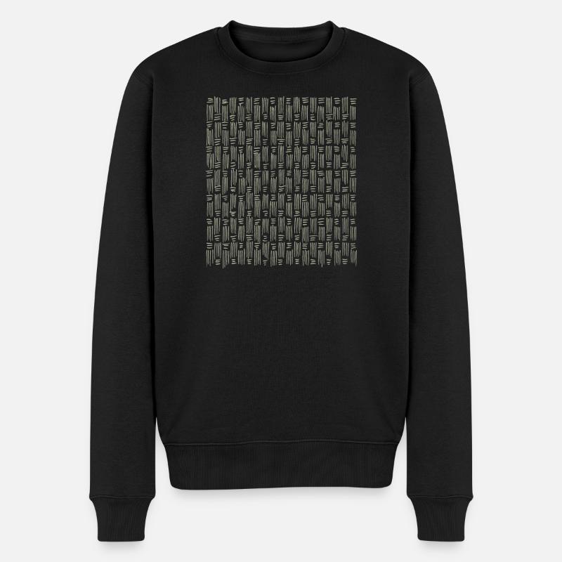 Muster - Khaki - Männer Premium Bio Pullover - Schwarz