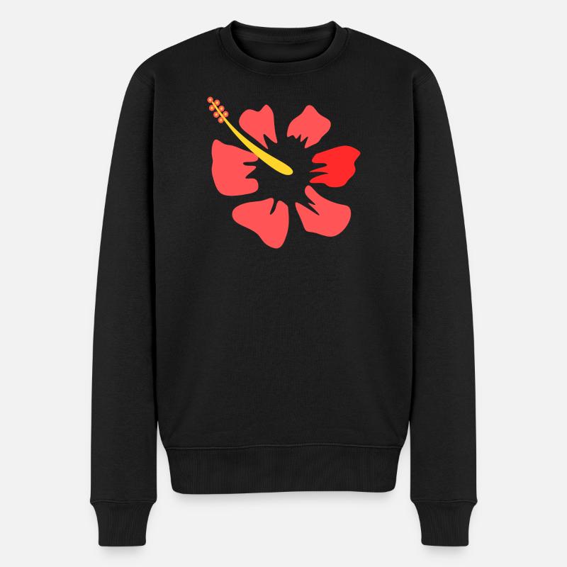 Blume rosa pinke Blume Blumen pink rosa Blumen - Männer Premium Bio Pullover - Schwarz