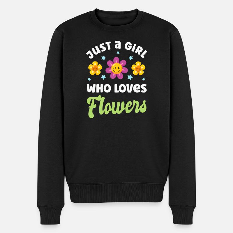 Blume Blumen - Männer Premium Bio Pullover - Schwarz