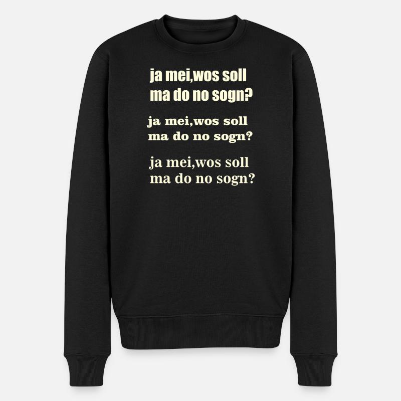 ja mei - Männer Premium Bio Pullover - Schwarz