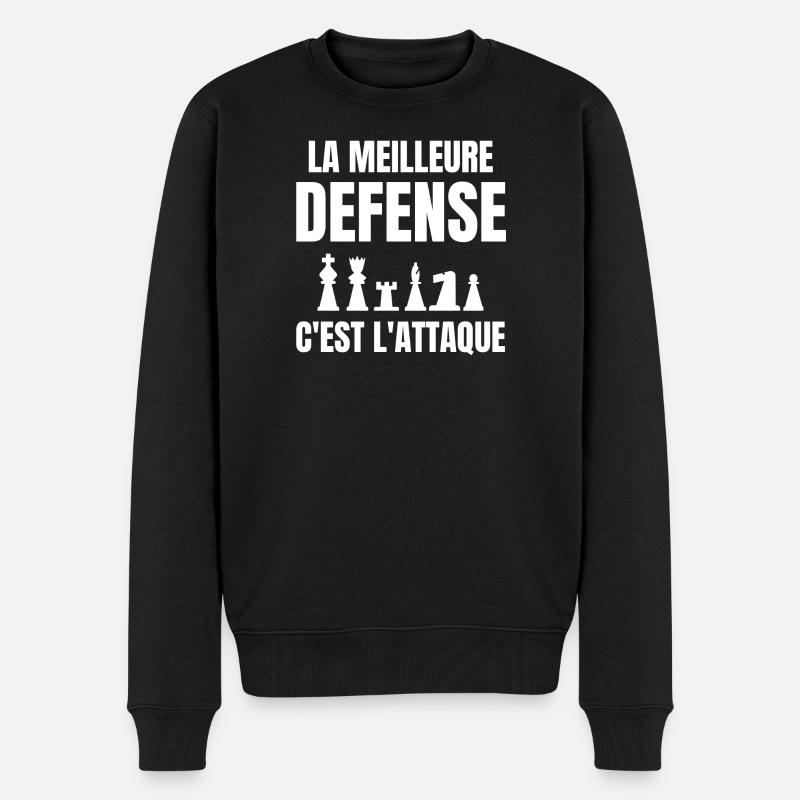 échec, échec et mat, joueur d'échecs - Pull Premium bio Homme - noir
