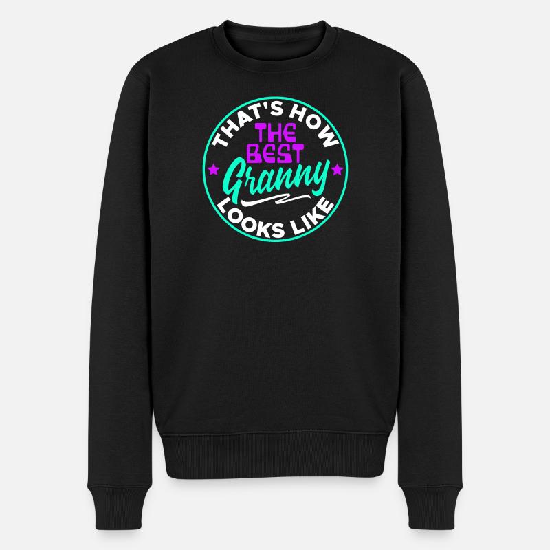 Cool Statement Beste Oma Enkelkind Großmutter - Männer Premium Bio Pullover - Schwarz