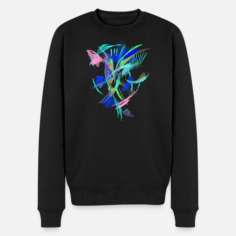 Farben Kunst - Männer Premium Bio Pullover - Schwarz