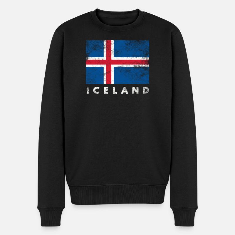 Iceland - Männer Premium Bio Pullover - Schwarz