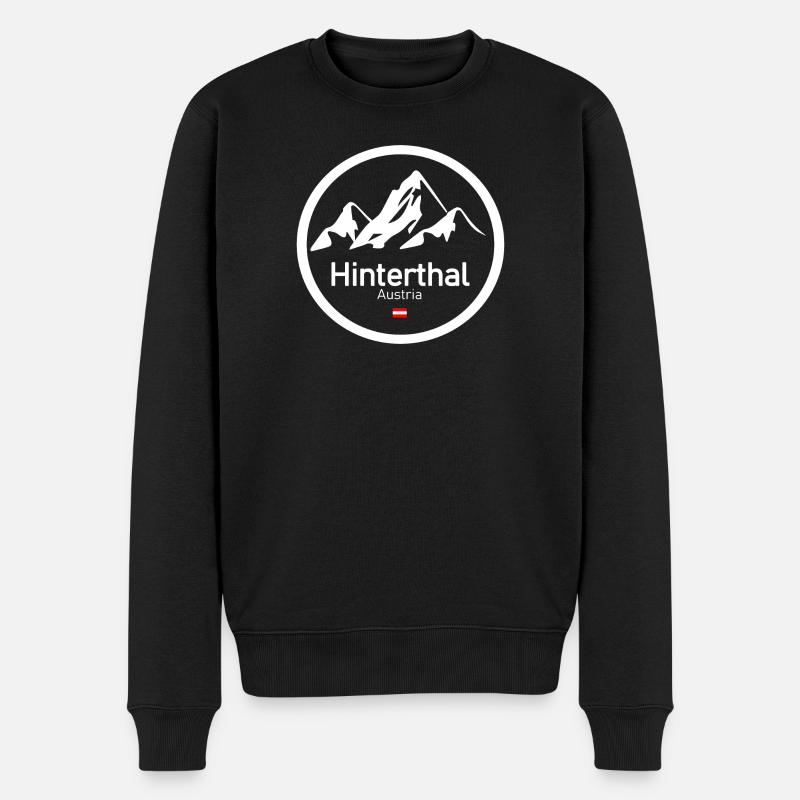 Hinterthal Alpenlogo Kreis - Männer Premium Bio Pullover - Schwarz