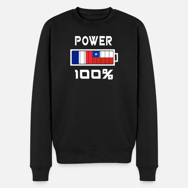 Chile und Frankreich machen 100% - Männer Premium Bio Pullover - Schwarz