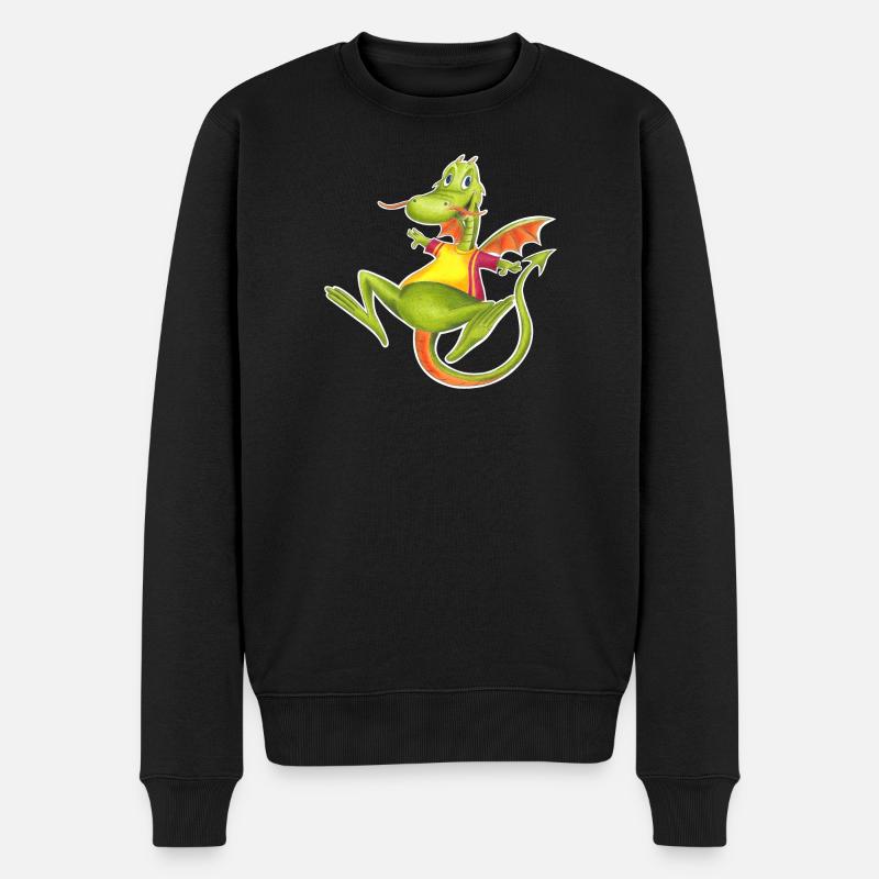 little dragon - Männer Premium Bio Pullover - Schwarz