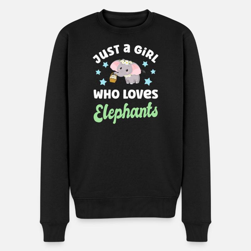 Elefant Elefanten - Männer Premium Bio Pullover - Schwarz