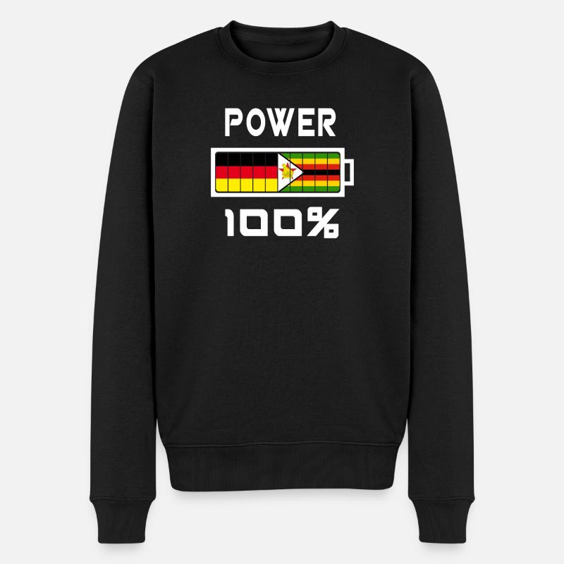 100 Power Deutschland Simbabwe - Männer Premium Bio Pullover - Schwarz