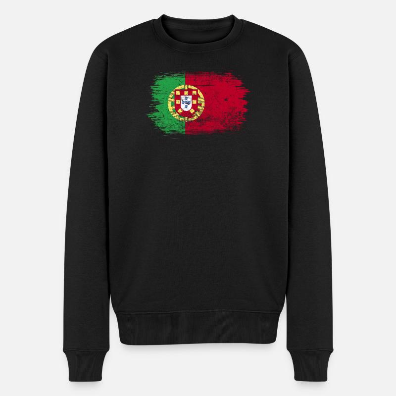 Art du drapeau du Portugal - Pull Premium bio Homme - noir