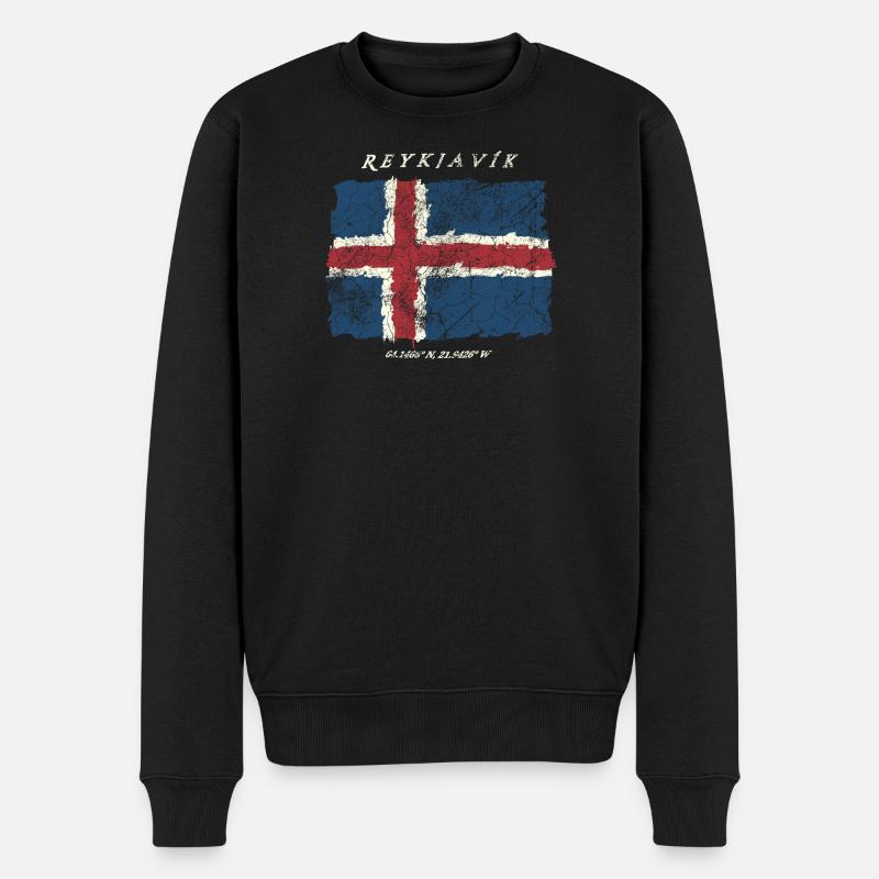 Islande Reykjavik - Pull Premium bio Homme - noir