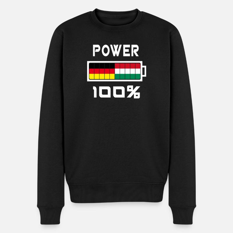 Deutschland und Ungarn Power 100% - Männer Premium Bio Pullover - Schwarz