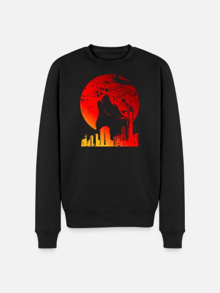 BLODMÅNE | RØDE FULDMÅNE GAVER - Økologisk premium-sweatshirt til mænd - sort