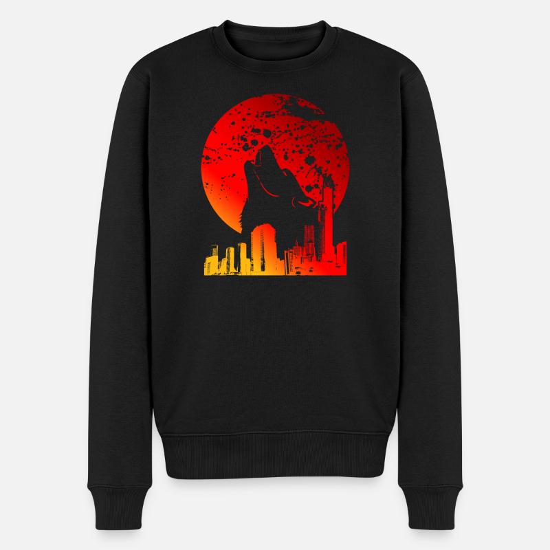 BLUTRAUCH | ROTE VOLLMOND-GESCHENKE - Männer Premium Bio Pullover - Schwarz