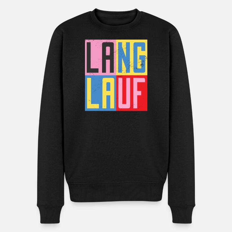 Langlauf Design - Männer Premium Bio Pullover - Schwarz