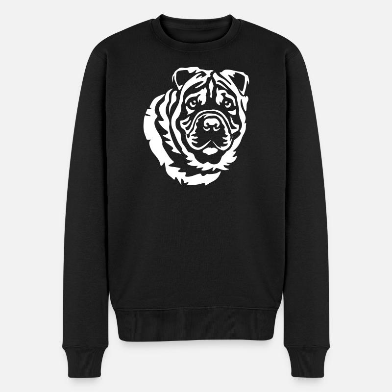 Shar-Pei Head « Black Edition » - Pull Premium bio Homme - noir