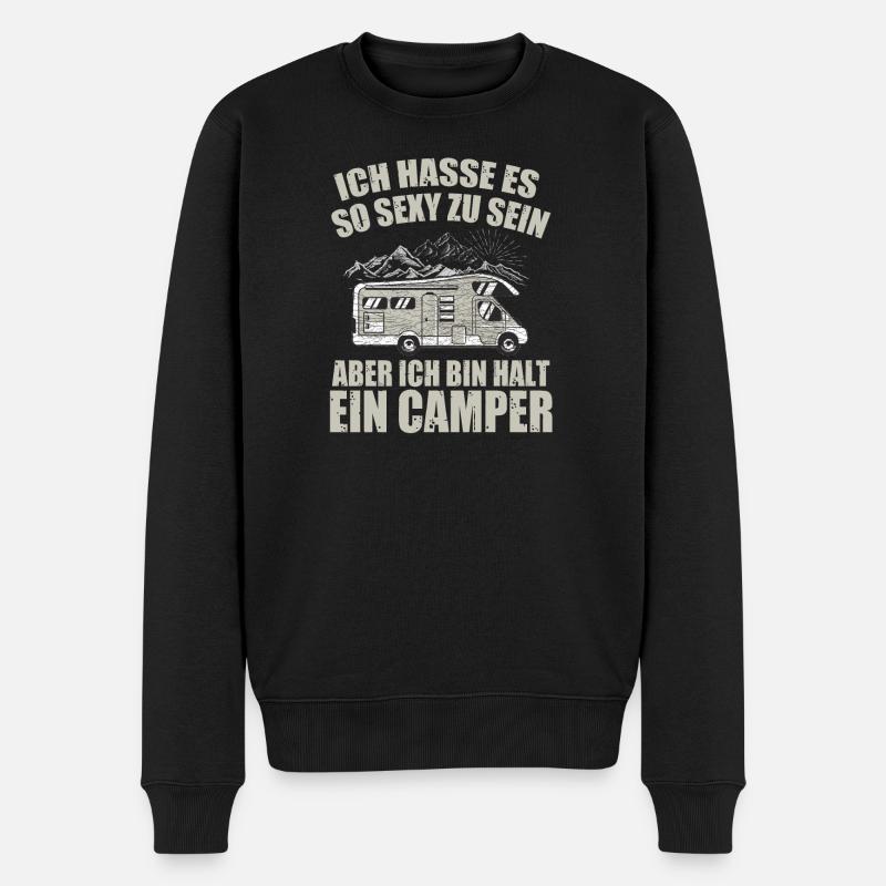 Cooles Camper Reisemobil Fun Shirt - Männer Premium Bio Pullover - Schwarz