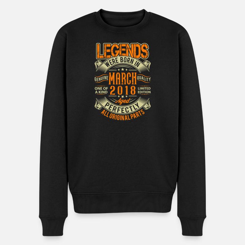 Légende d’anniversaire de mars 2018 - Pull Premium bio Homme - noir