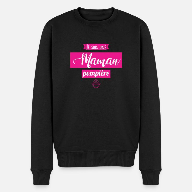 Je suis une maman pompière - Pull Premium bio Homme - noir