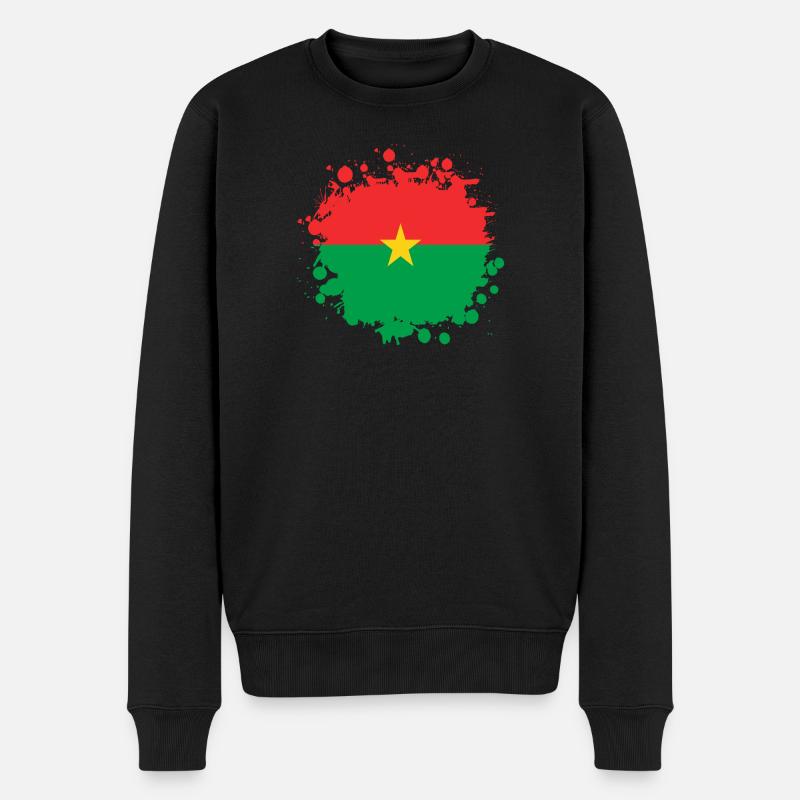 Burkina Faso Flaggen Klecks - Männer Premium Bio Pullover - Schwarz