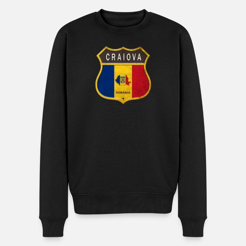 Craiova Rumänien Wappen Design - Männer Premium Bio Pullover - Schwarz
